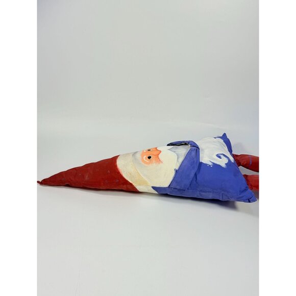 Santa Claus Pillow Doll With Red Hat & Blue Outfit | Vintage Hand Painted Christ - Picture 8 of 15